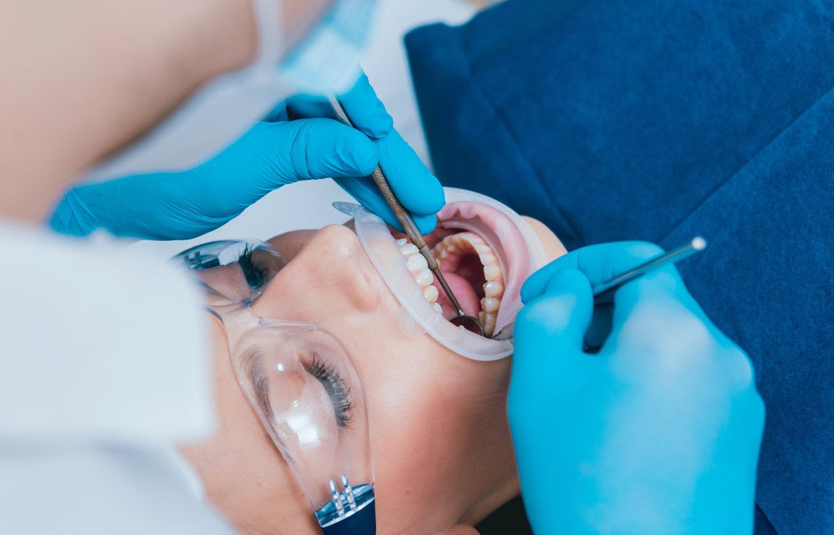 Dental examination in progress